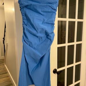 The Soleil Slim Strapless Rouched Dress from Anthropologie.